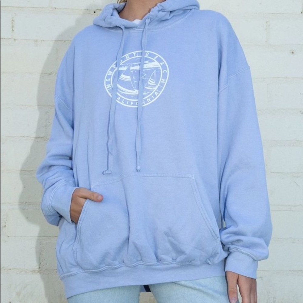 Brandy Melville Oversized Blue Cristy Newport Beach Hoodie 🦋